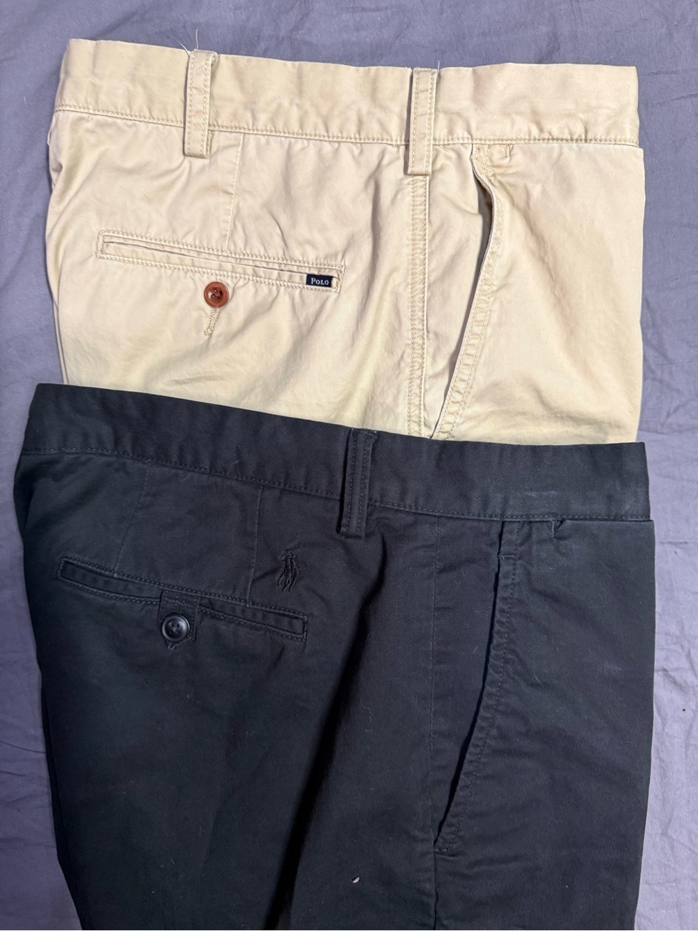 Polo Ralph Lauren Men’s 33x32 Lot Of Black Chino & Khaki Suffield Pants Slacks